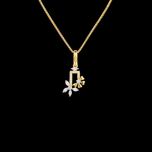 18K Two Tone Gold Diamond Pendant - 0.28ct VVS-EF
