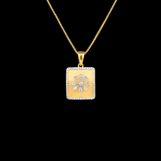 18K Two Tone Gold Diamond Pendant - 0.76ct VVS-EF