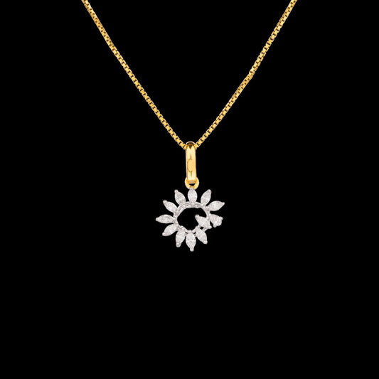 18K Two Tone Gold Diamond Pendant - 0.42ct VVS-EF