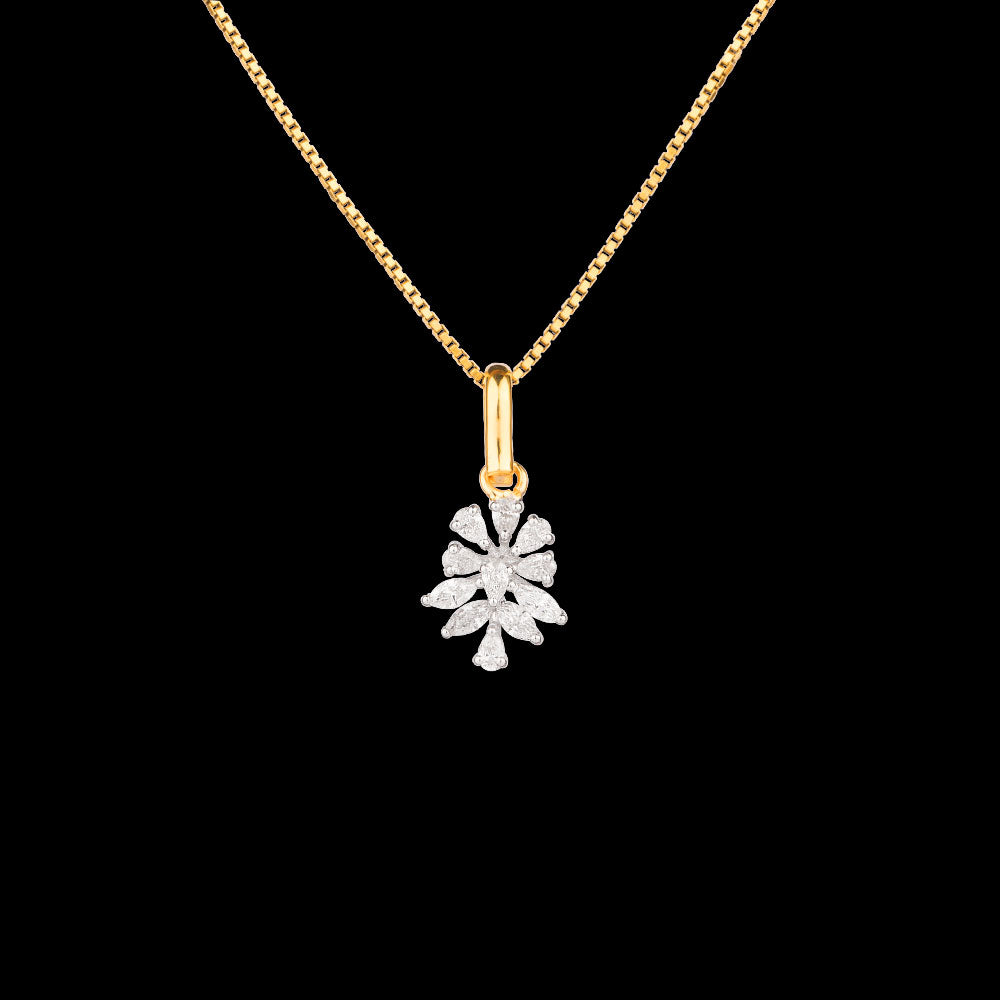 18K Two Tone Gold Diamond Pendant - 0.43ct VVS-EF