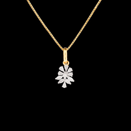 18K Two Tone Gold Diamond Pendant - 0.43ct VVS-EF