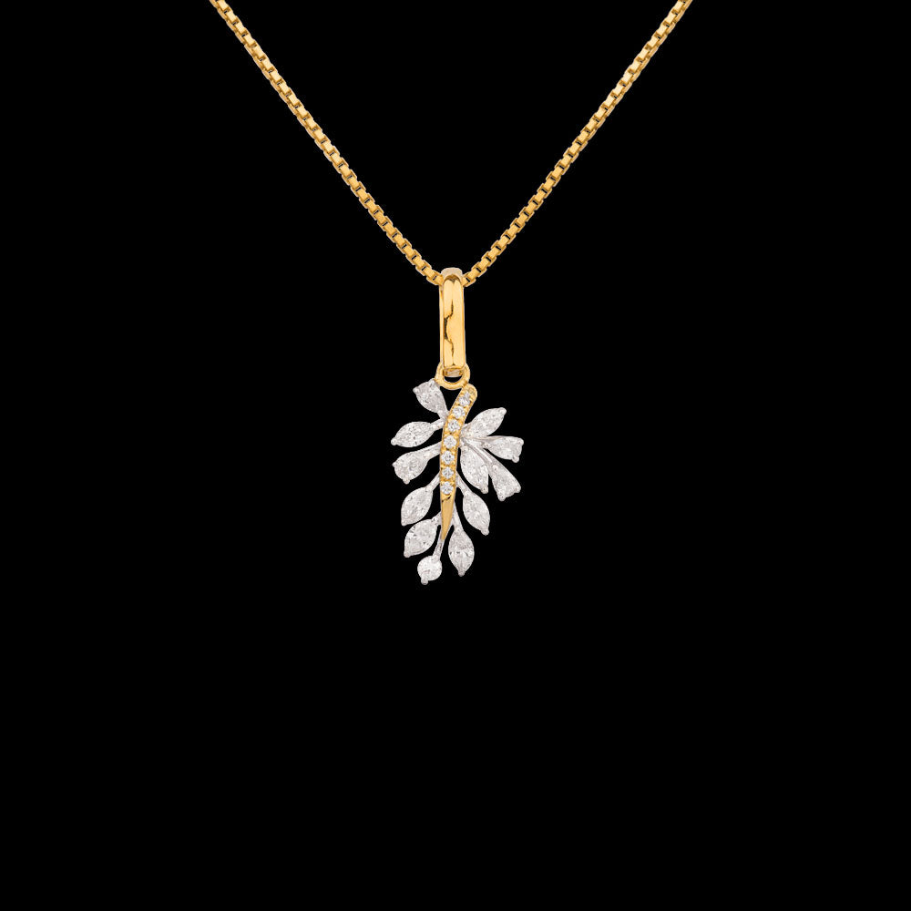 18K Two Tone Gold Diamond Pendant - 0.44ct VVS-EF