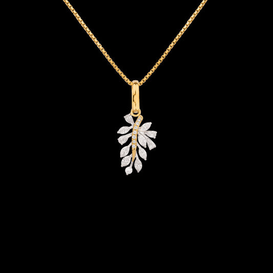 18K Two Tone Gold Diamond Pendant - 0.44ct VVS-EF