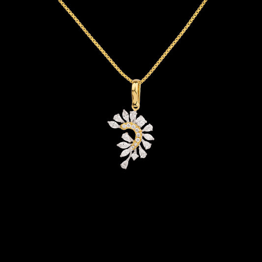 18K Two Tone Gold Diamond Pendant - 0.57ct VVS-EF