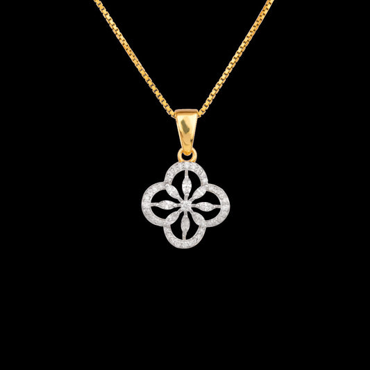 18K Two Tone Gold Diamond Pendant - 0.525ct VVS-EF