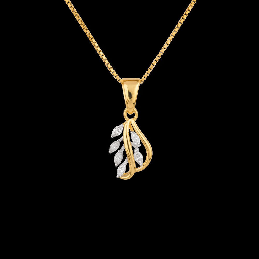 18K Two Tone Gold Diamond Pendant - 0.2ct VVS-VS-EF