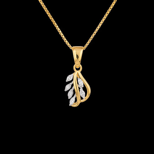 18K Two Tone Gold Diamond Pendant - 0.2ct VVS-VS-EF