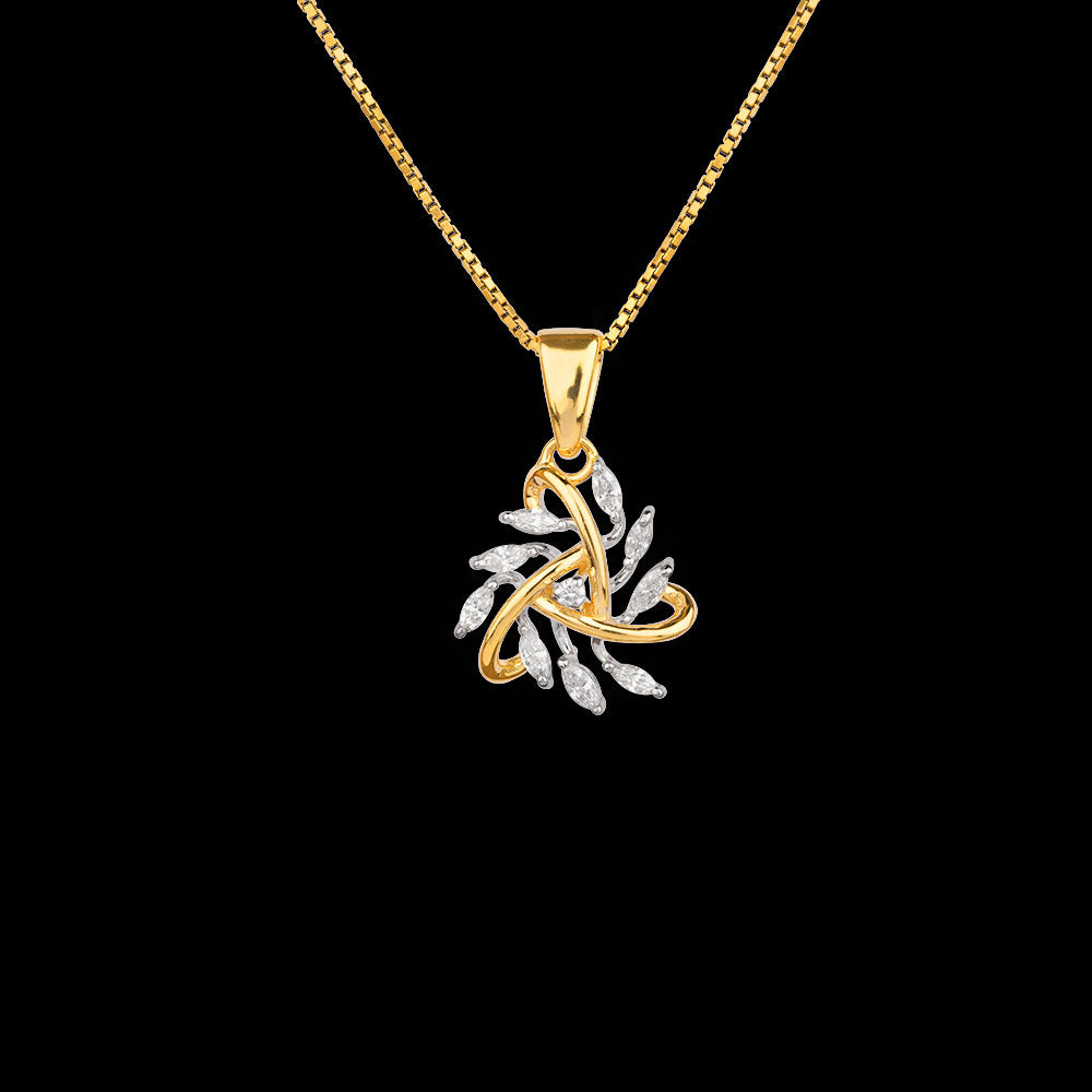 14K Two Tone Gold Diamond Pendant - 0.33ct VVS-VS-EF