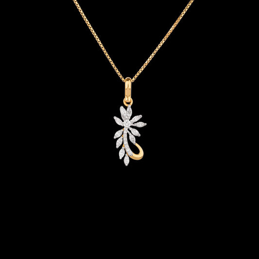18K Two Tone Gold Diamond Pendant - 0.52ct VVS-EF