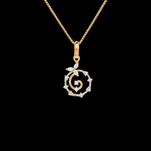 18K Two Tone Gold Diamond Pendant - 0.335ct VVS-EF