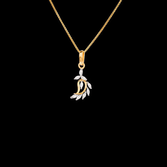 18K Two Tone Gold Diamond Pendant - 0.35ct VVS-EF