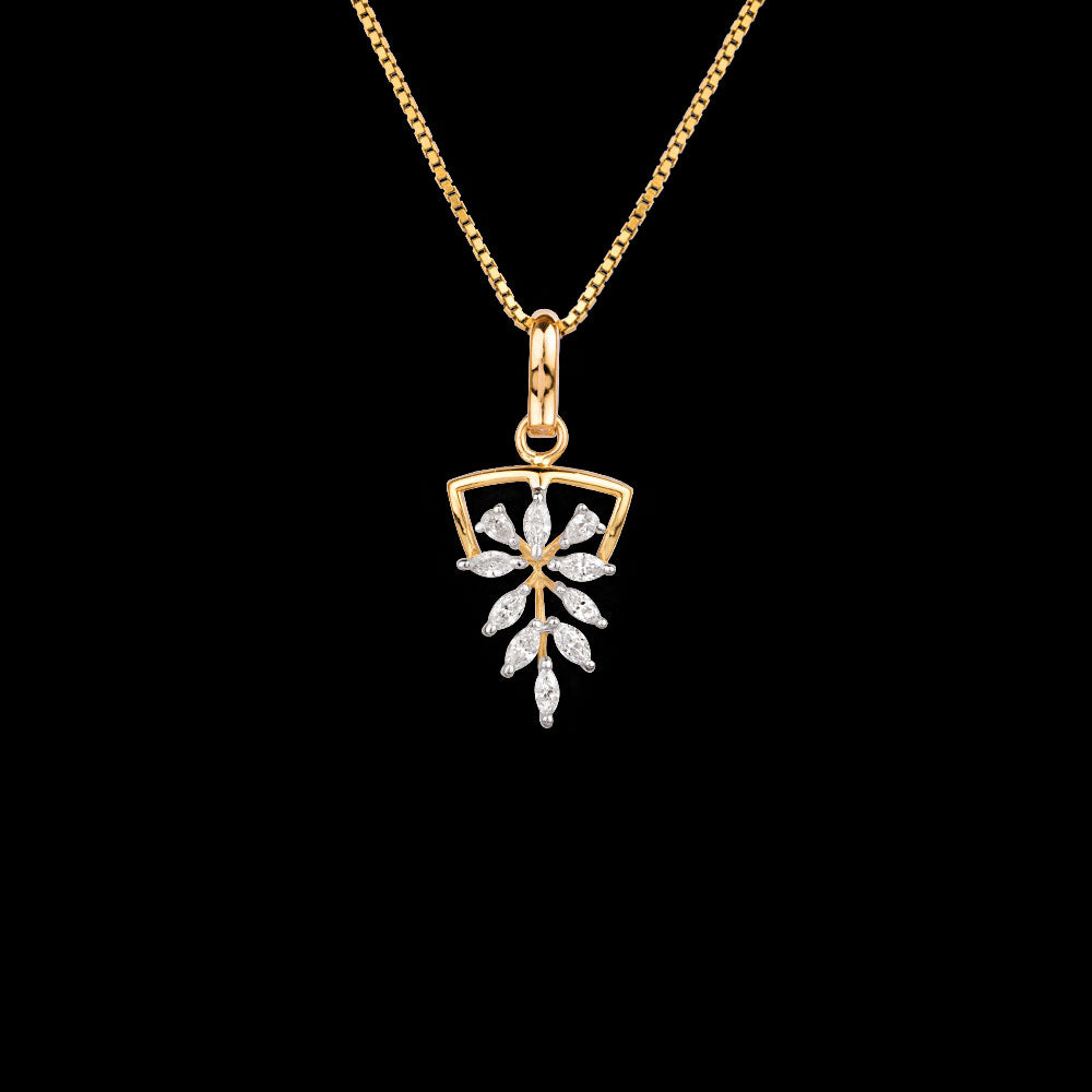 18K Two Tone Gold Diamond Pendant - 0.23ct VVS-EF