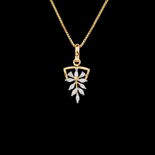 18K Two Tone Gold Diamond Pendant - 0.23ct VVS-EF