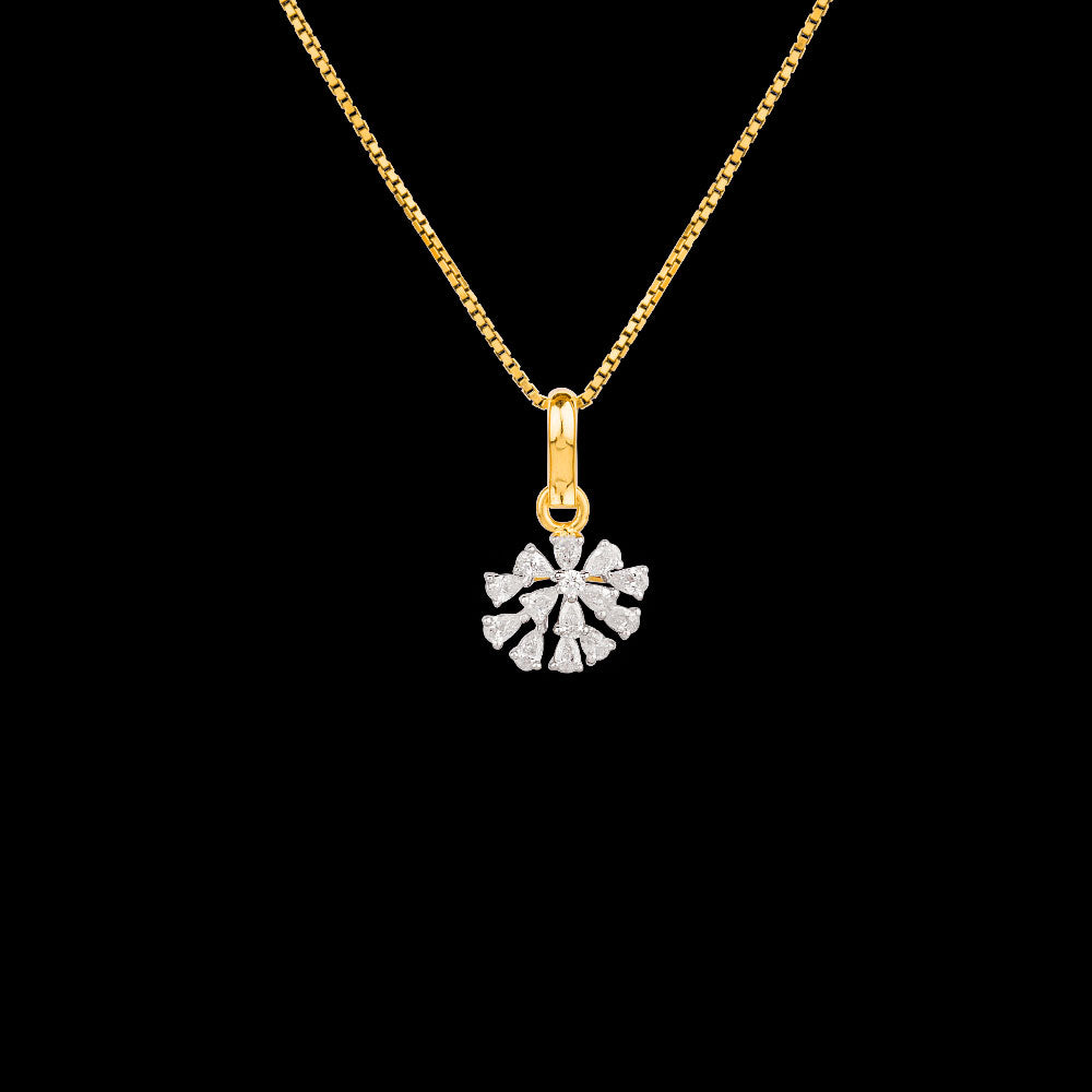 18K Two Tone Gold Diamond Pendant - 0.48ct VVS-EF