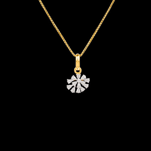 18K Two Tone Gold Diamond Pendant - 0.48ct VVS-EF