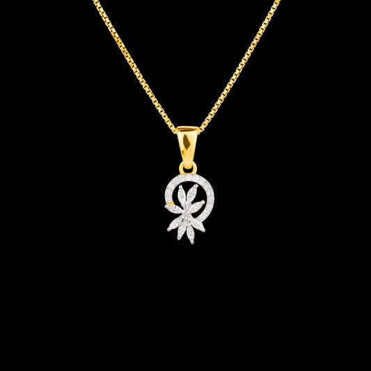 18K Two Tone Gold Diamond Pendant - 0.405ct VVS-EF