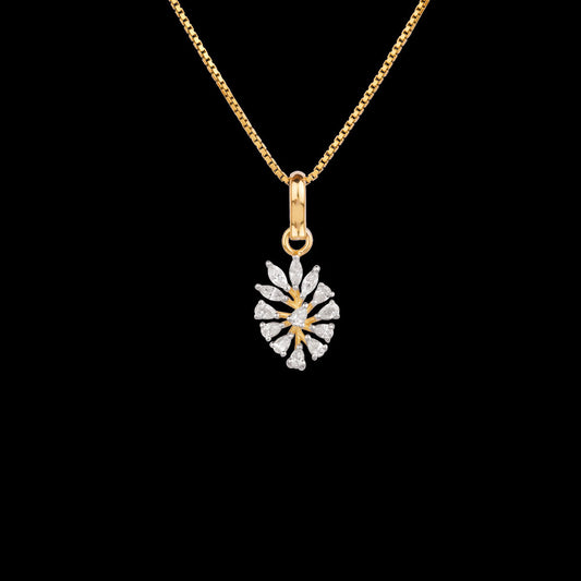 18K Two Tone Gold Diamond Pendant - 0.38ct VVS-VS-EF