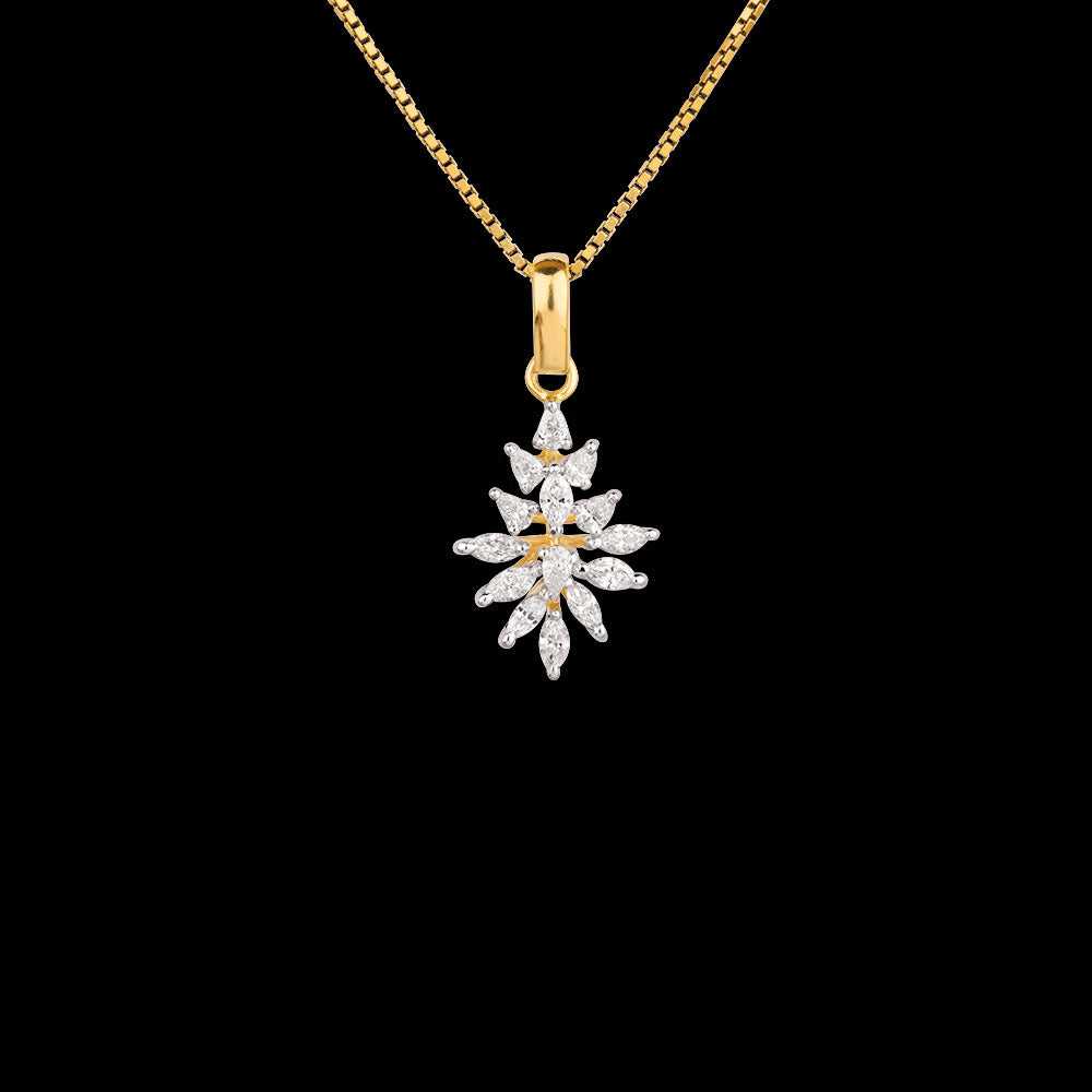 18K Two Tone Gold Diamond Pendant - 0.46ct VVS-EF