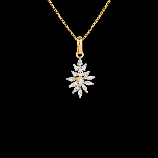 18K Two Tone Gold Diamond Pendant - 0.46ct VVS-EF