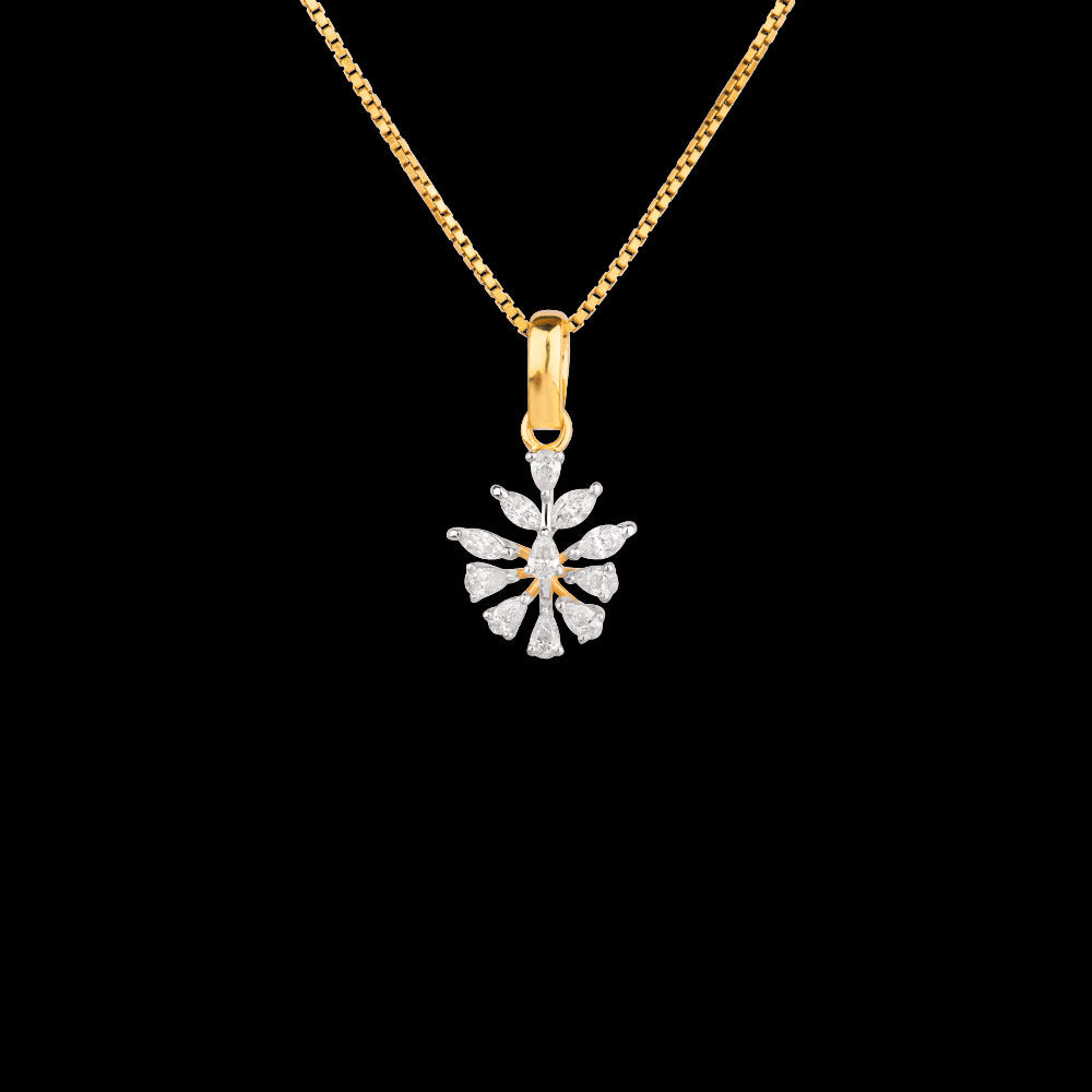 18K Two Tone Gold Diamond Pendant - 0.35ct VVS-EF