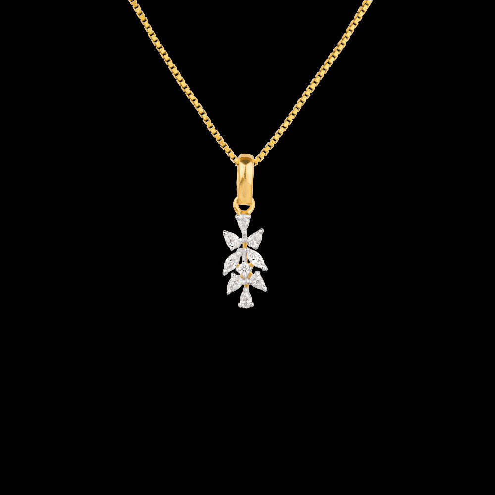 18K Two Tone Gold Diamond Pendant - 0.24ct VVS-EF