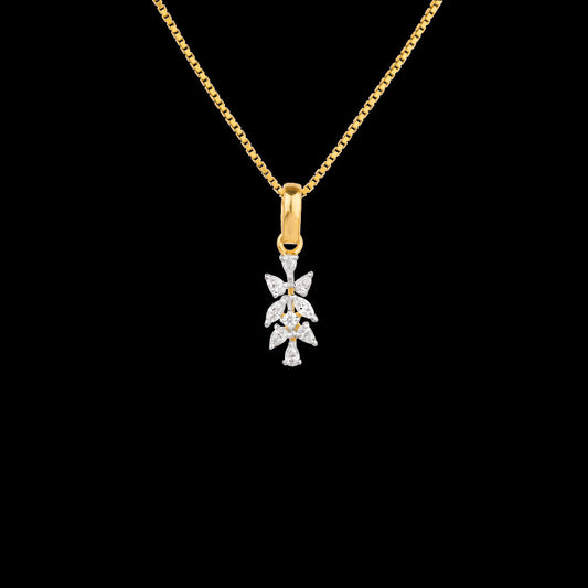 18K Two Tone Gold Diamond Pendant - 0.24ct VVS-EF