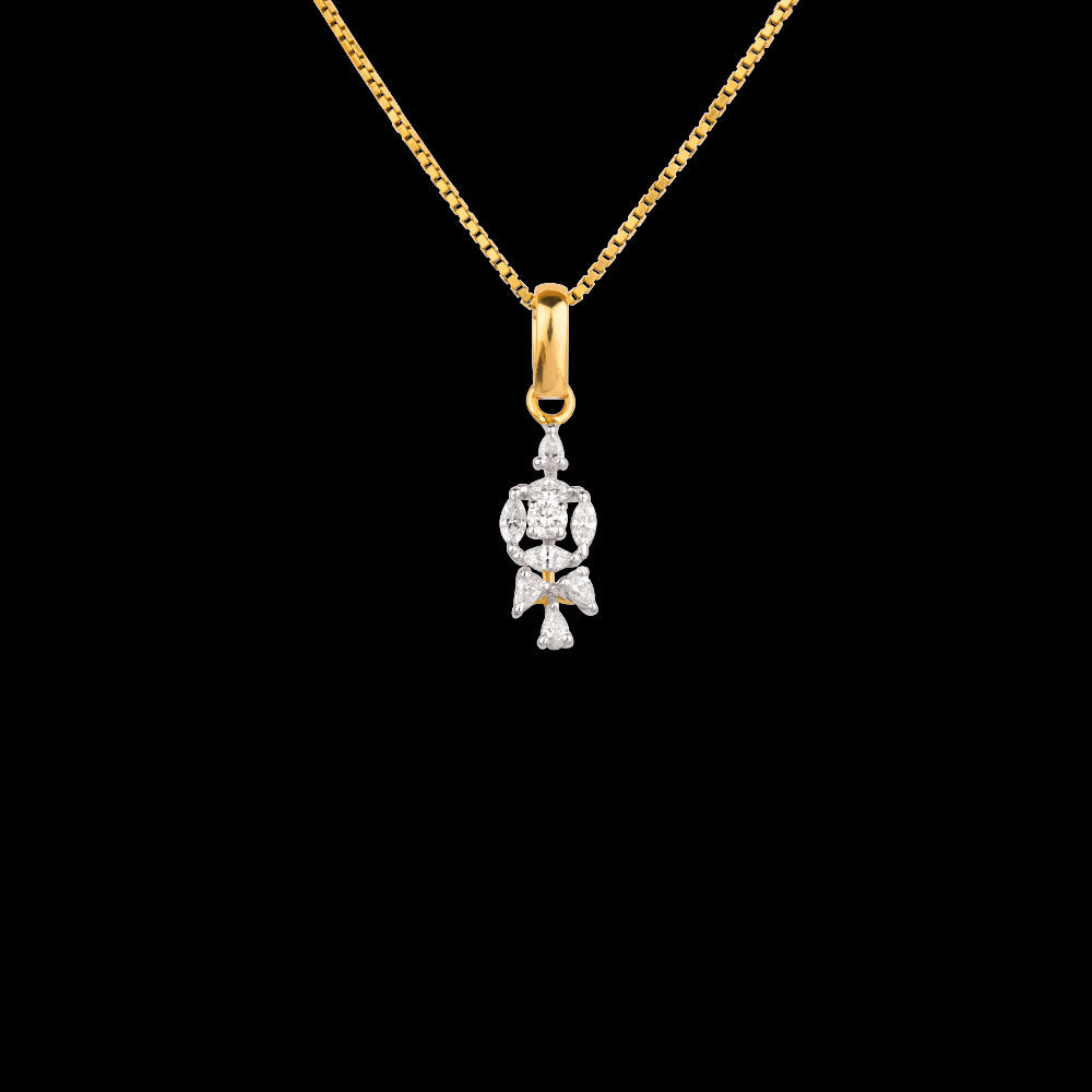 18K Two Tone Gold Diamond Pendant - 0.26ct VVS-EF