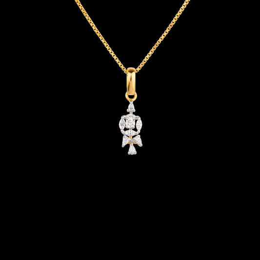 18K Two Tone Gold Diamond Pendant - 0.26ct VVS-EF