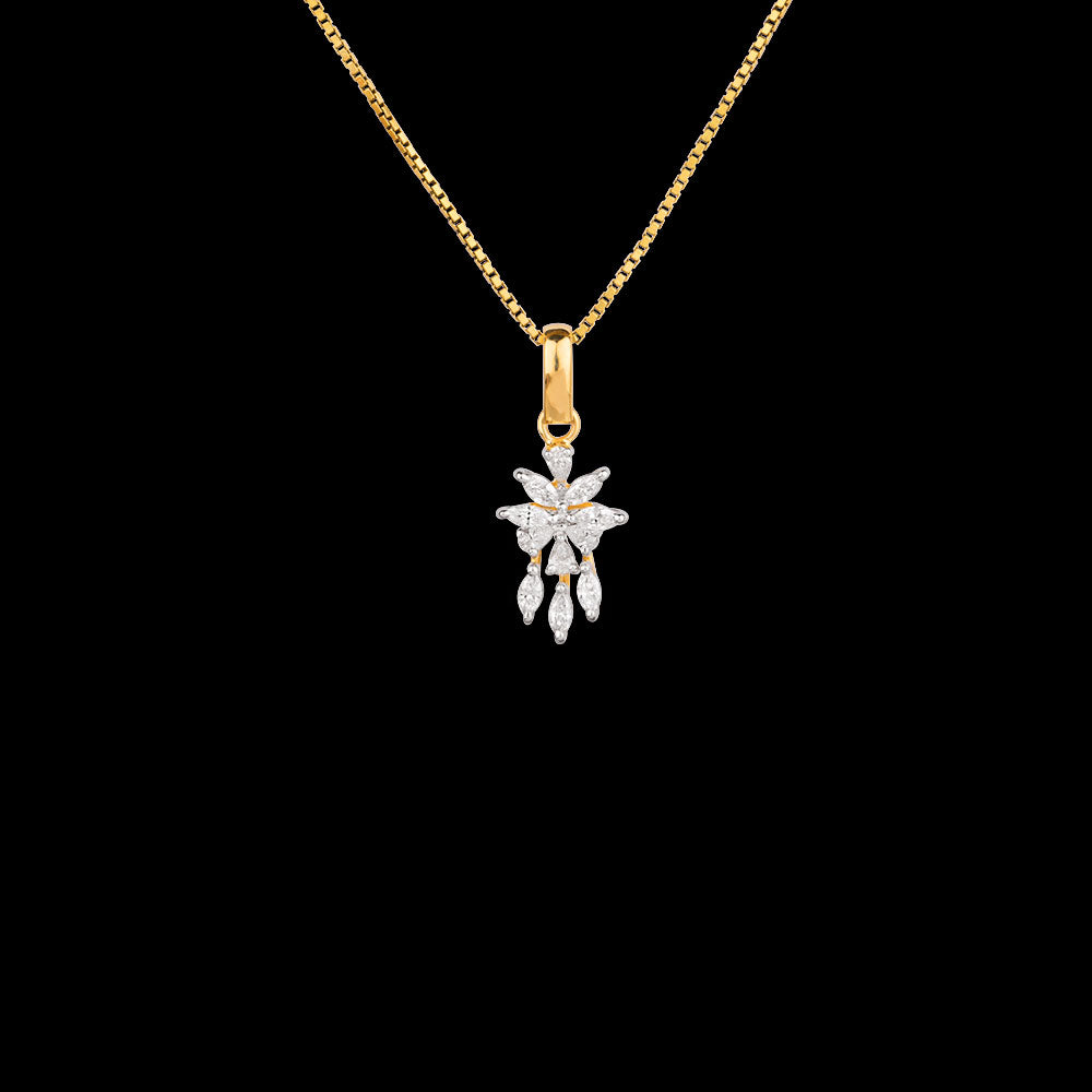 18K Two Tone Gold Diamond Pendant - 0.44ct VVS-EF