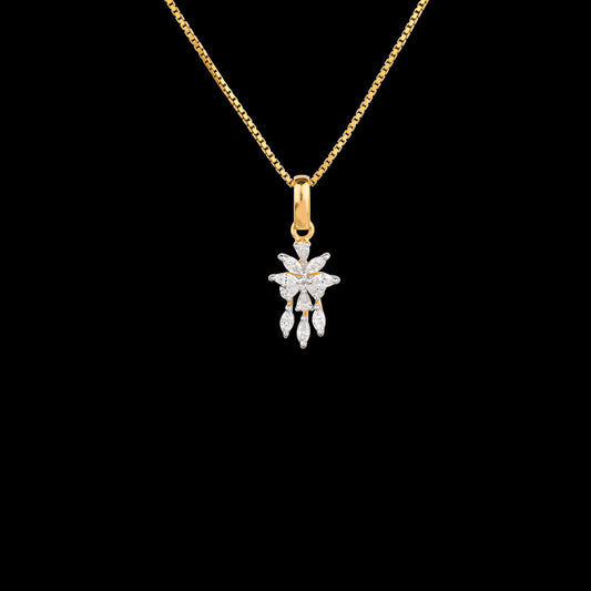 18K Two Tone Gold Diamond Pendant - 0.44ct VVS-EF