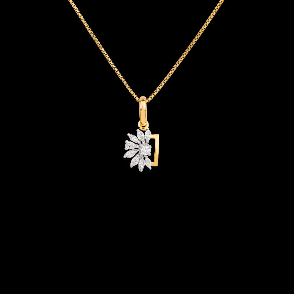 18K Two Tone Gold Diamond Pendant - 0.325ct VVS-EF