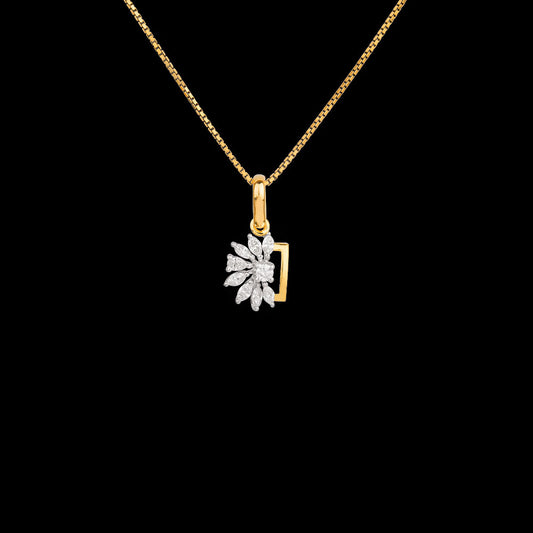 18K Two Tone Gold Diamond Pendant - 0.325ct VVS-EF