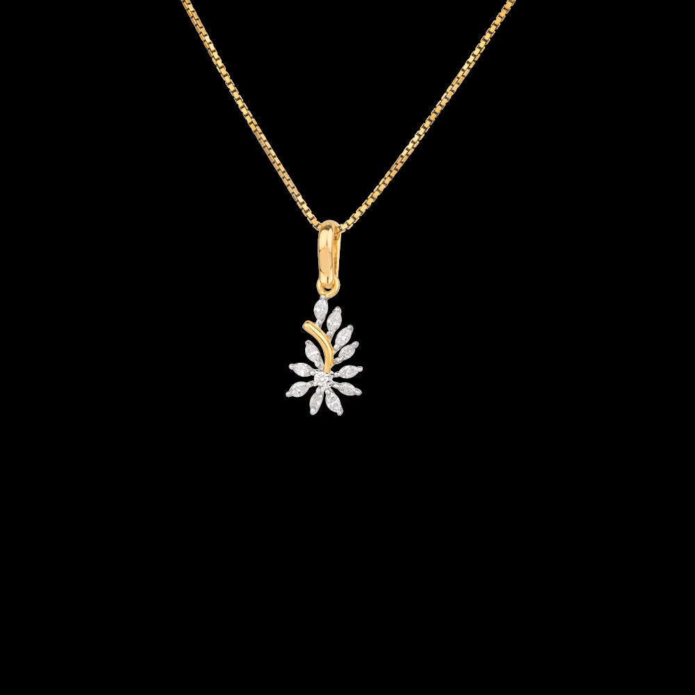 18K Two Tone Gold Diamond Pendant - 0.28ct VVS-EF
