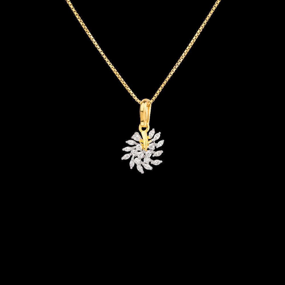 18K Two Tone Gold Diamond Pendant - 0.355ct VVS-EF