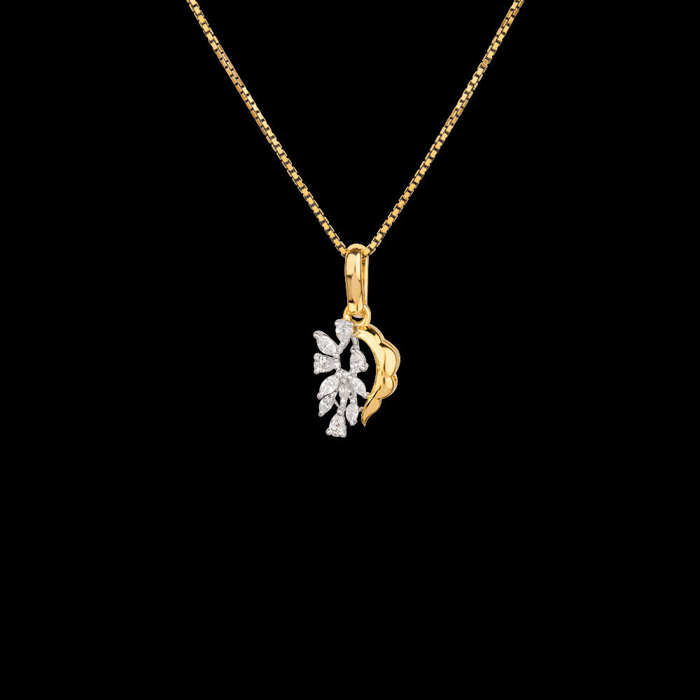 18K Two Tone Gold Diamond Pendant - 0.31ct VVS-EF
