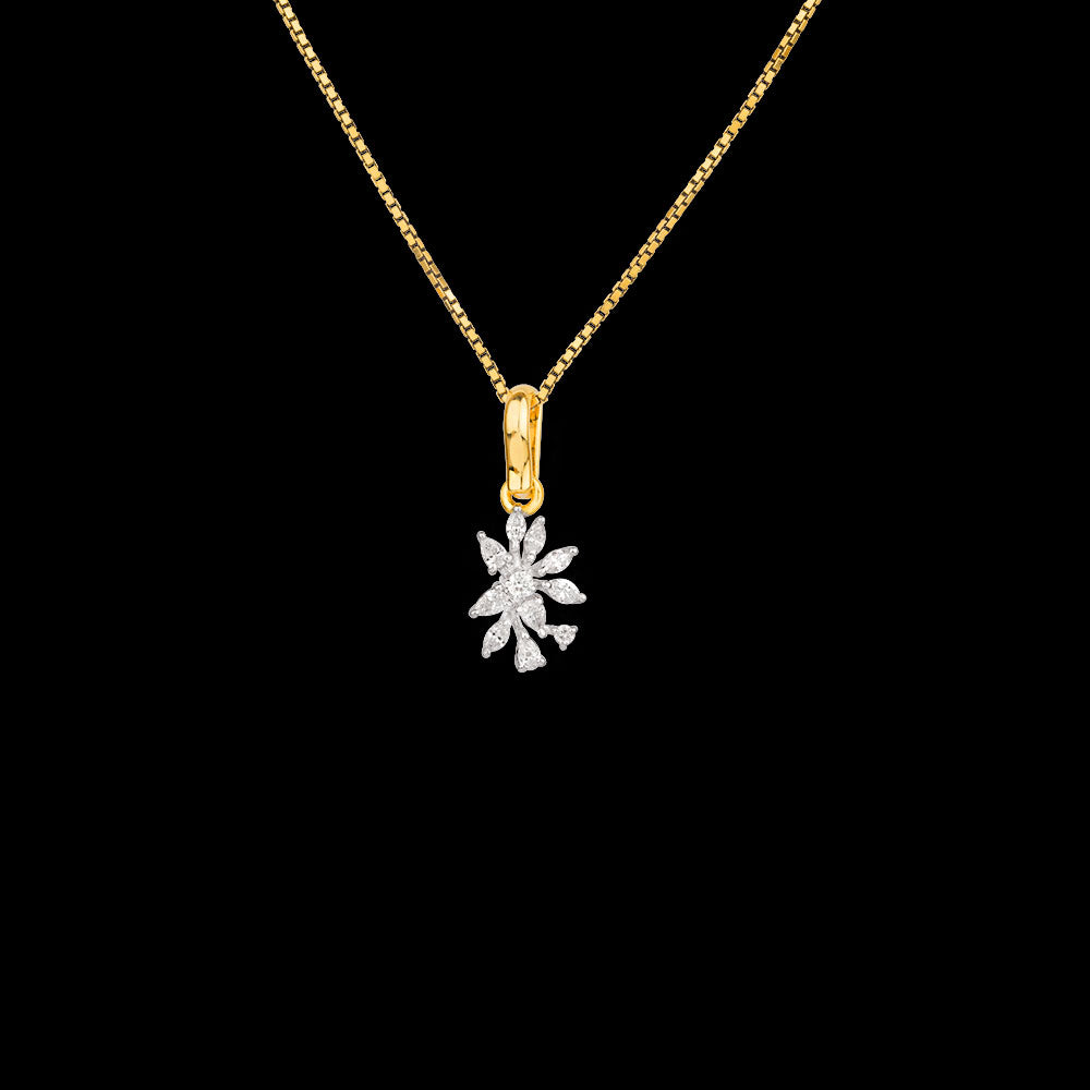 18K Two Tone Gold Diamond Pendant - 0.3ct VVS-EF