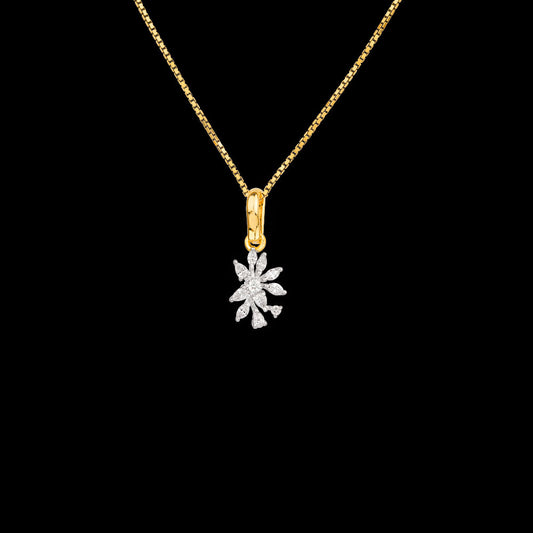 18K Two Tone Gold Diamond Pendant - 0.3ct VVS-EF