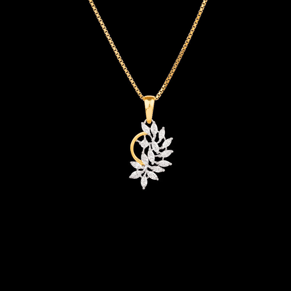 18K Two Tone Gold Diamond Pendant - 0.58ct VVS-EF