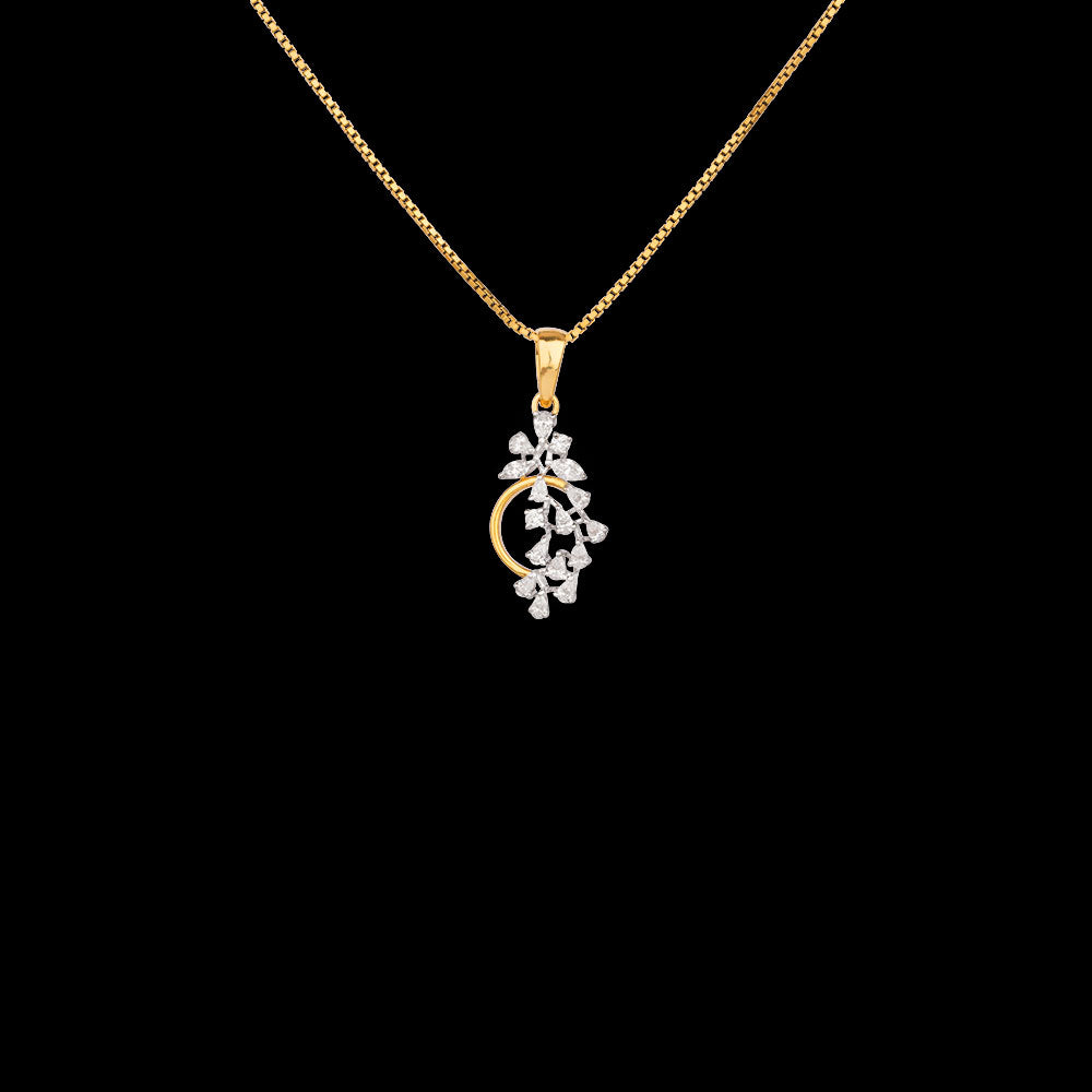 18K Two Tone Gold Diamond Pendant - 0.415ct VVS-EF