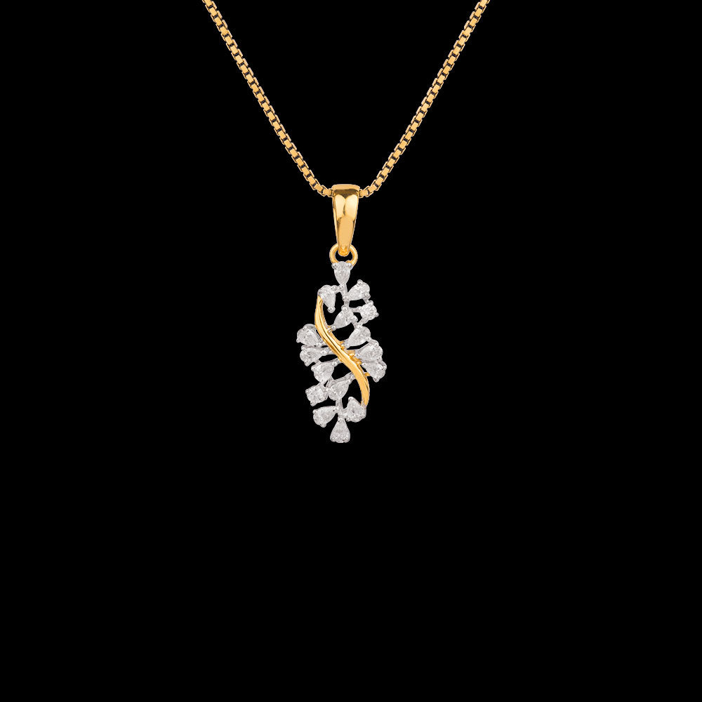 18K Two Tone Gold Diamond Pendant - 0.54ct VVS-EF