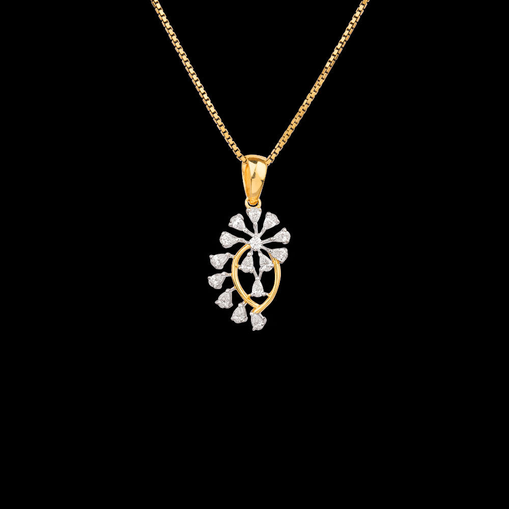 18K Two Tone Gold Diamond Pendant - 0.53ct VVS-EF