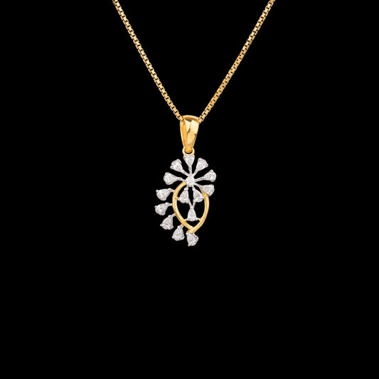 18K Two Tone Gold Diamond Pendant - 0.53ct VVS-EF