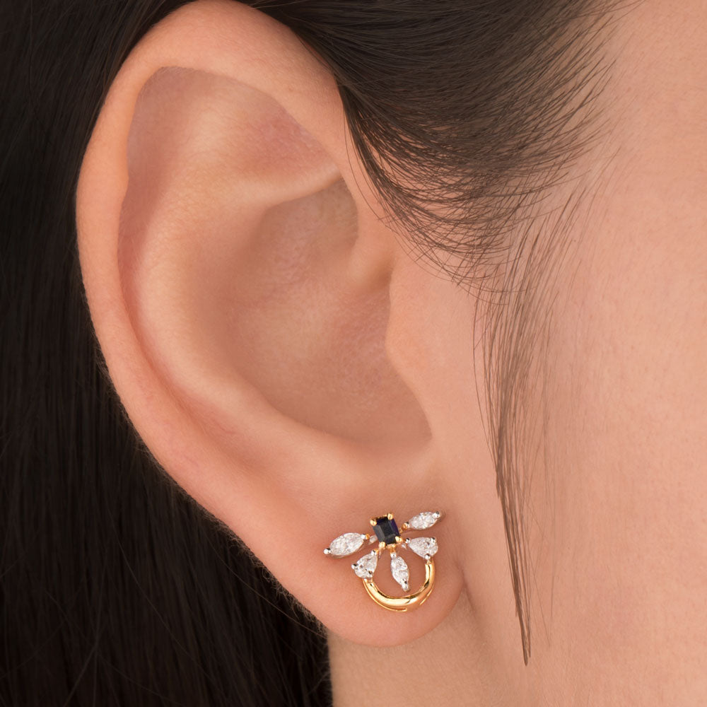 18K Two Tone Gold Diamond Jewellery - 0.35ct VVS-EF with Colour Stones