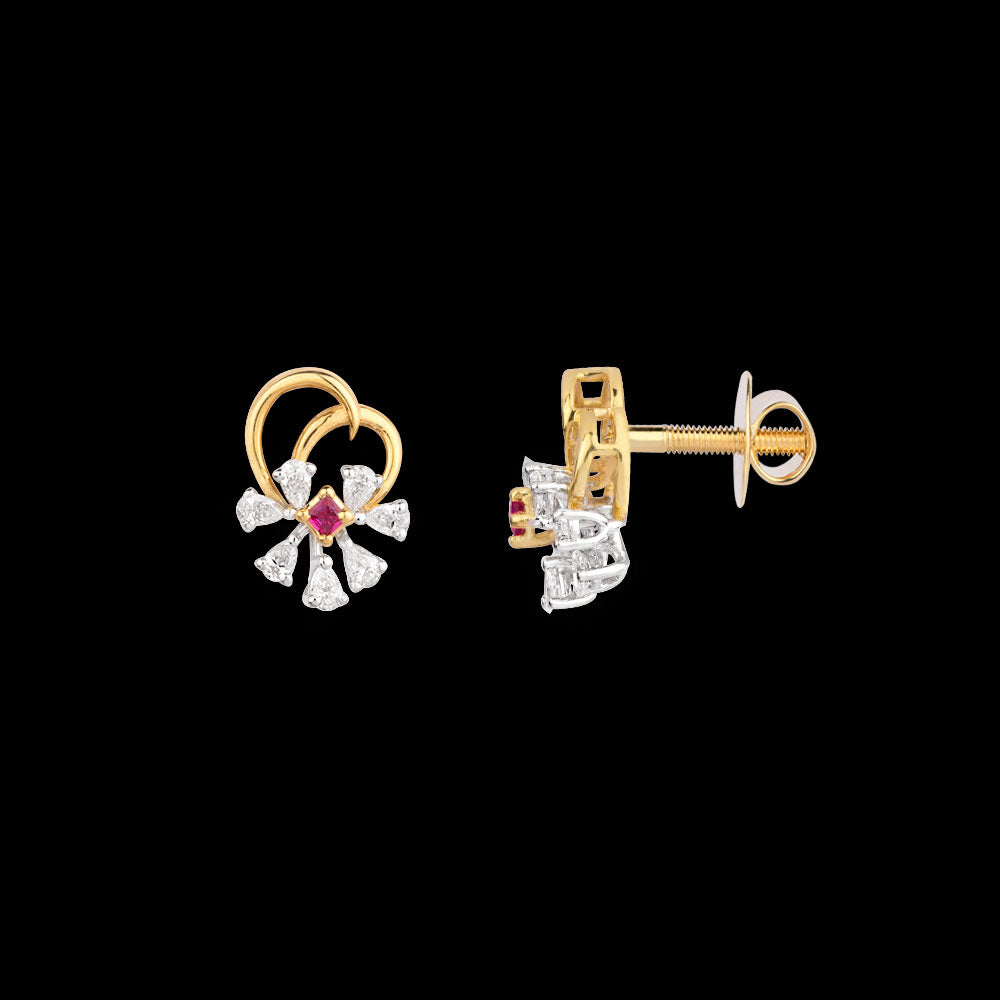 18K Two Tone Gold Diamond Jewellery - 0.47ct VVS-EF with Colour Stones