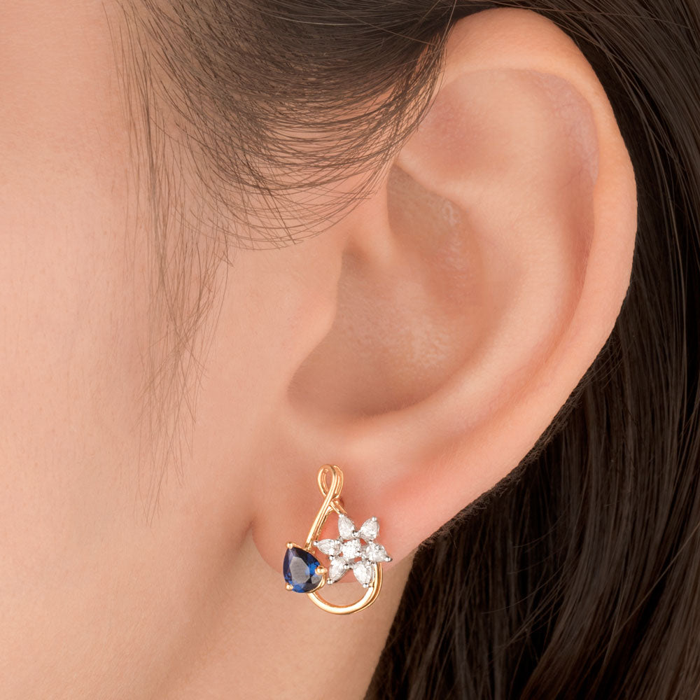 18K Two Tone Gold Diamond Jewellery - 0.385ct VVS-VS-EF with Colour Stones