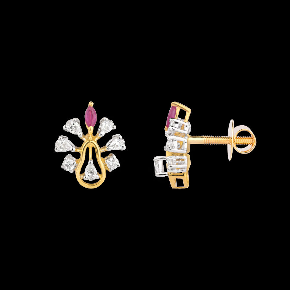 18K Two Tone Gold Diamond Jewellery - 0.45ct VVS-EF with Colour Stones