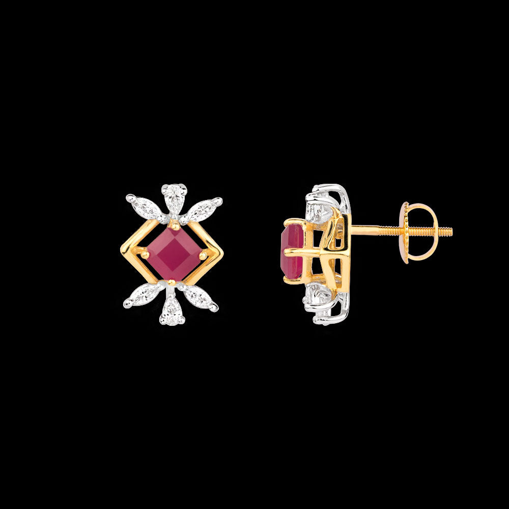 18K Two Tone Gold Diamond Jewellery - 0.49ct VVS-EF with Colour Stones