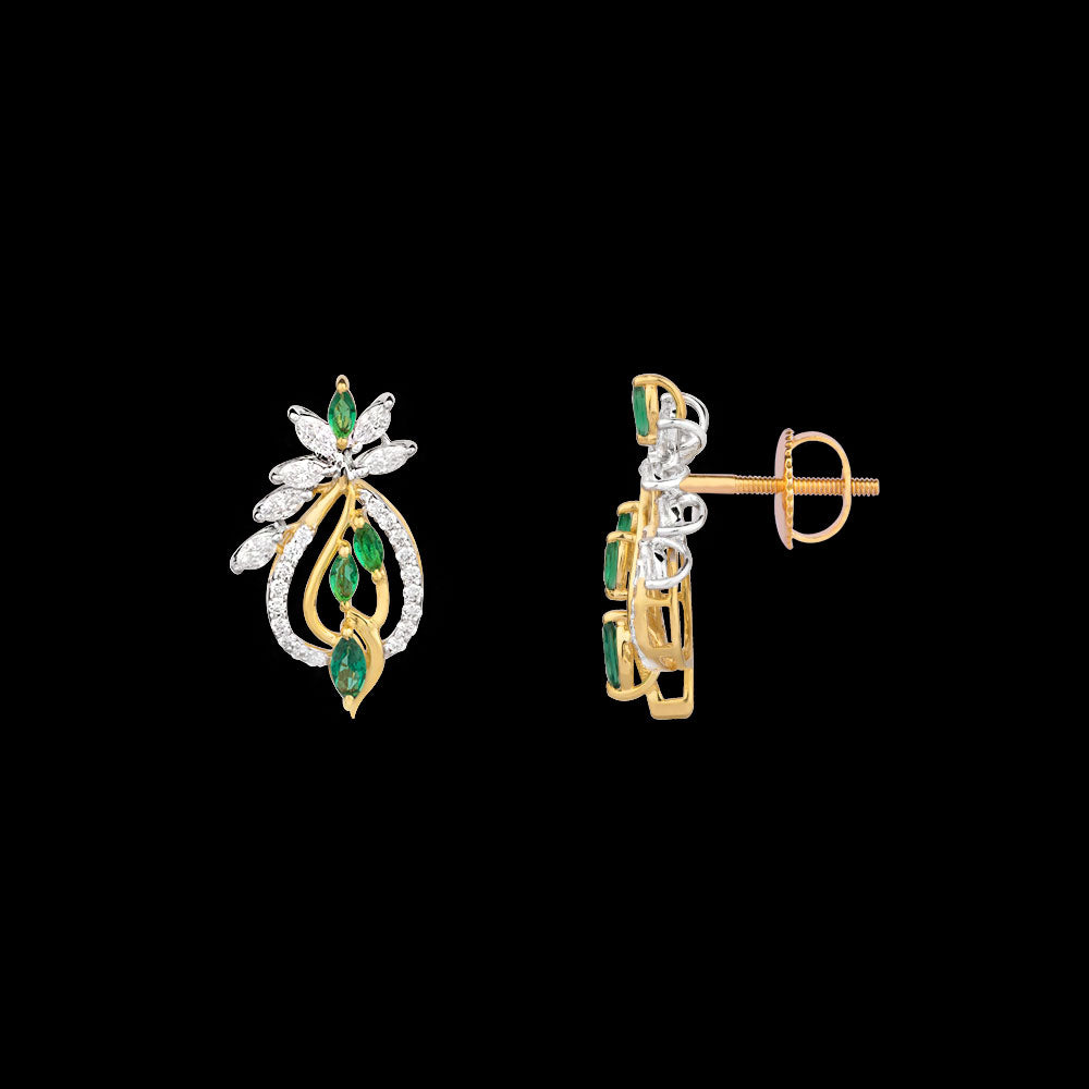 18K Two Tone Gold Diamond Jewellery - 0.45ct VVS-VS-EF with Colour Stones