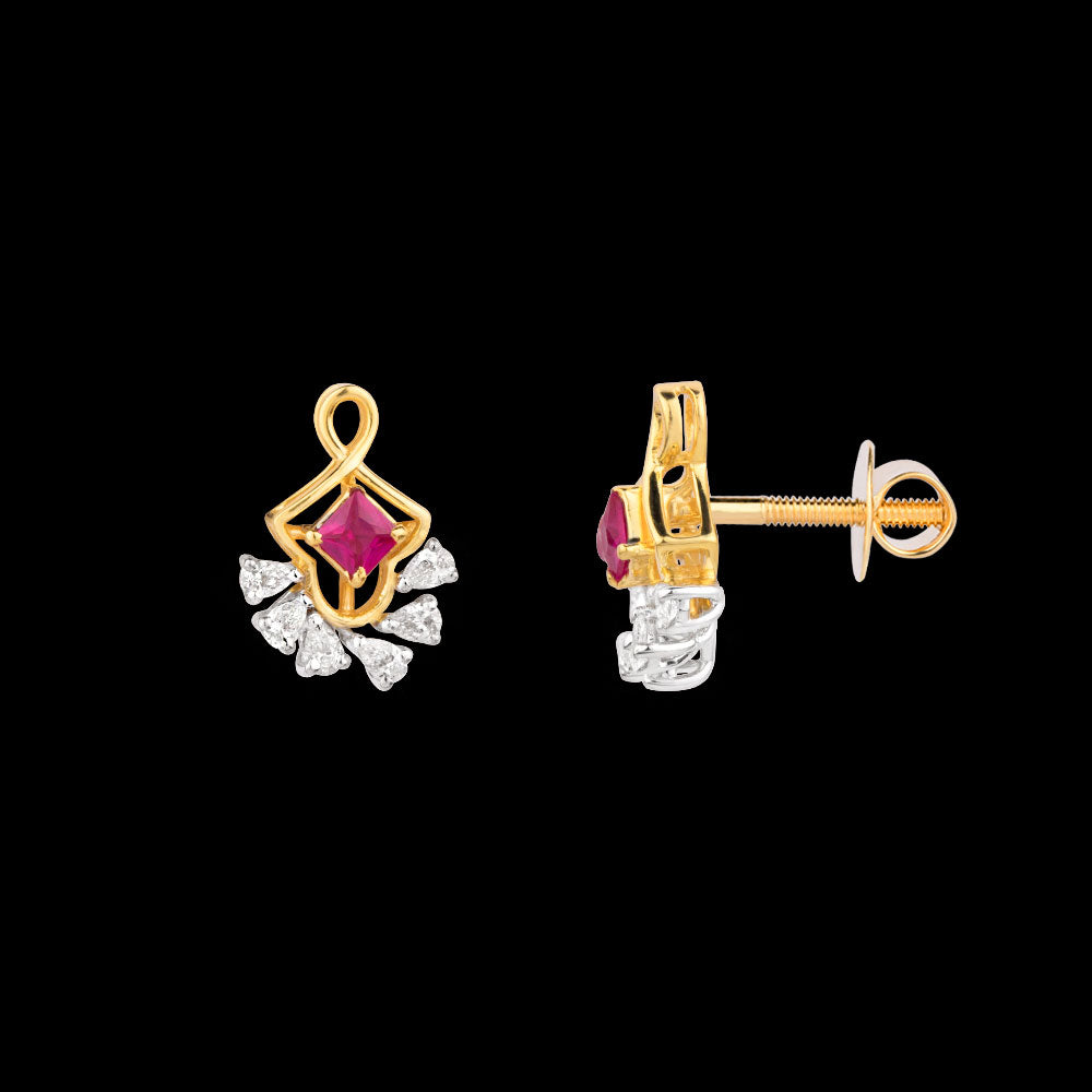 18K Two Tone Gold Diamond Jewellery - 0.33ct VVS-EF with Colour Stones