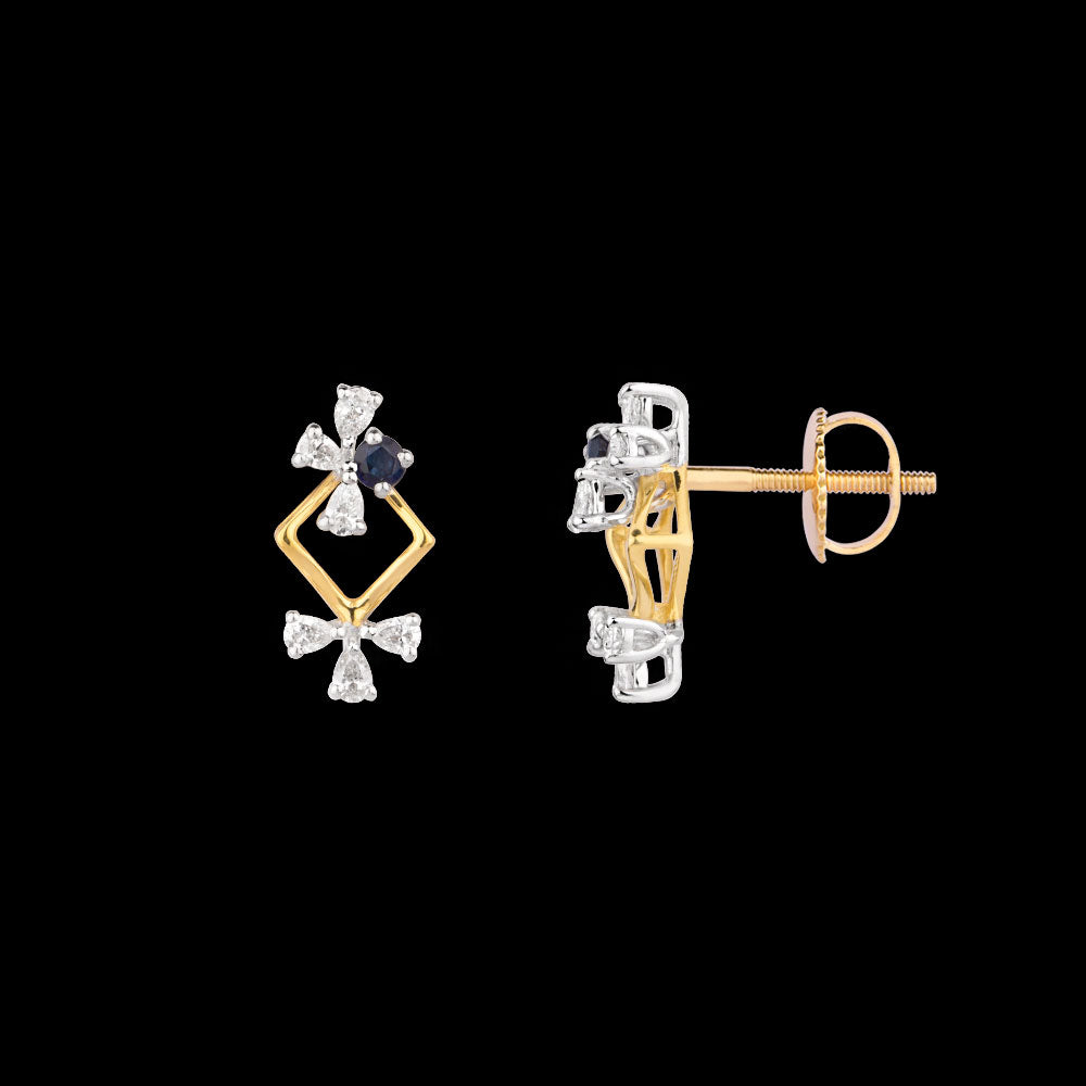 18K Two Tone Gold Diamond Jewellery - 0.41ct VVS-EF with Colour Stones